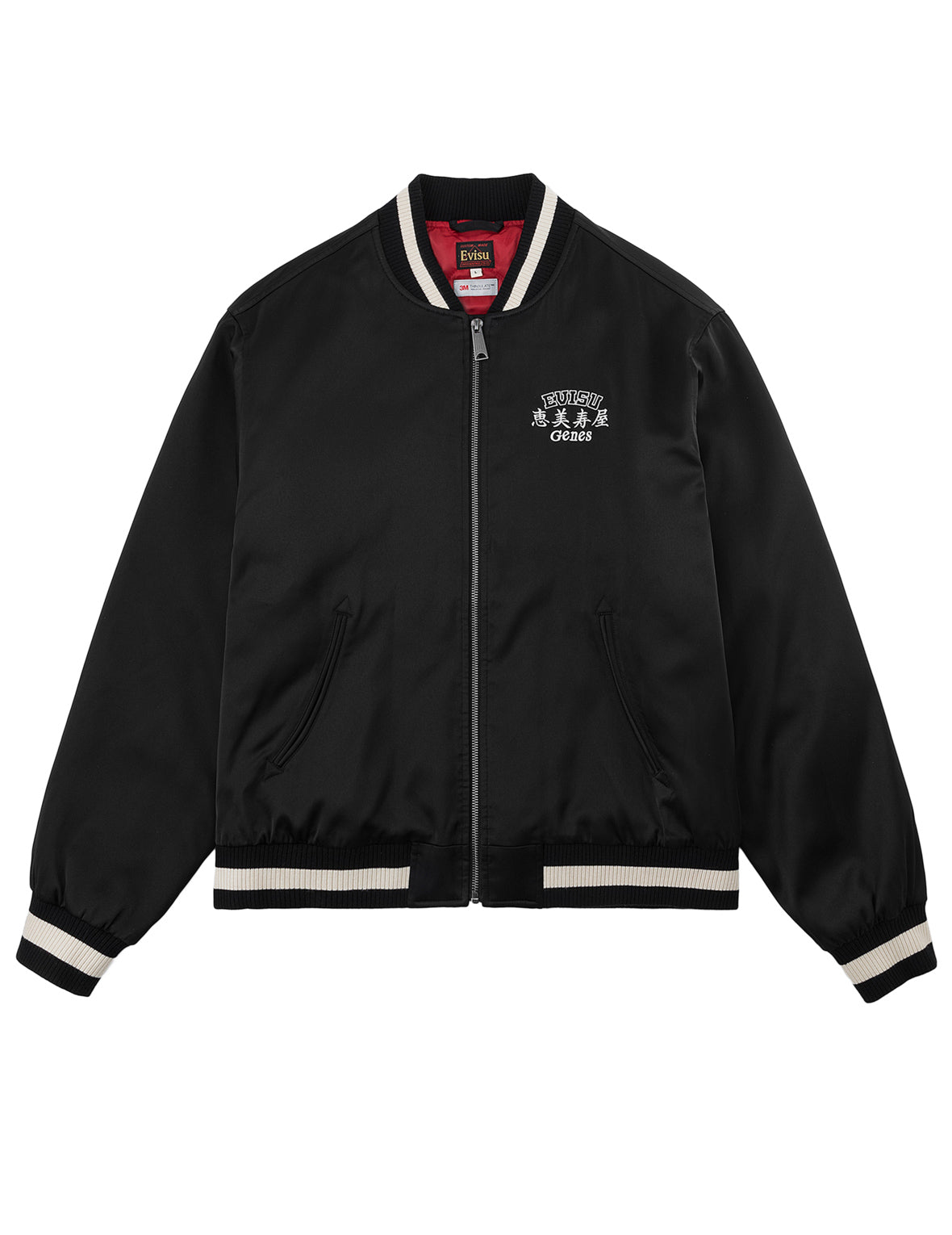 Light Padded Air Peace Satin Souvenir Jacket